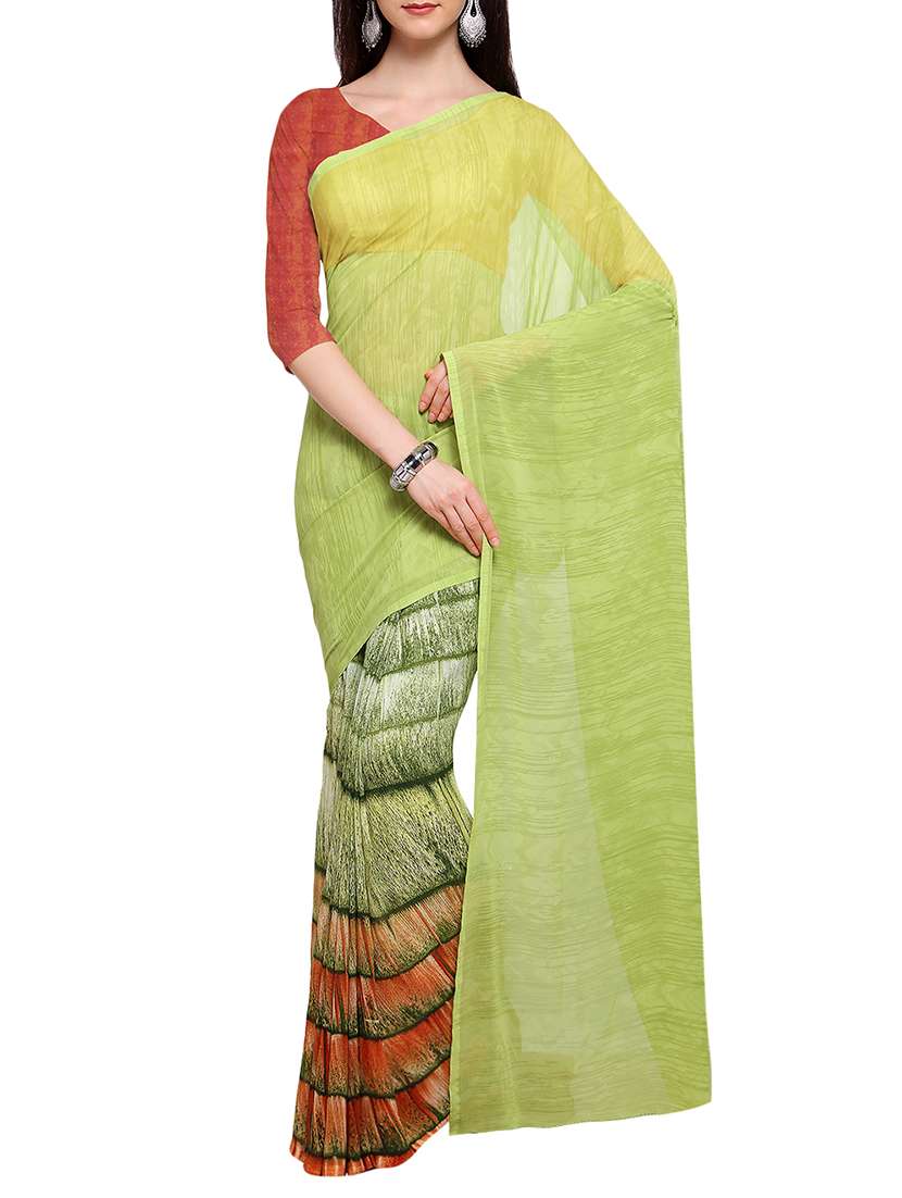 abstract printed saree with blouse