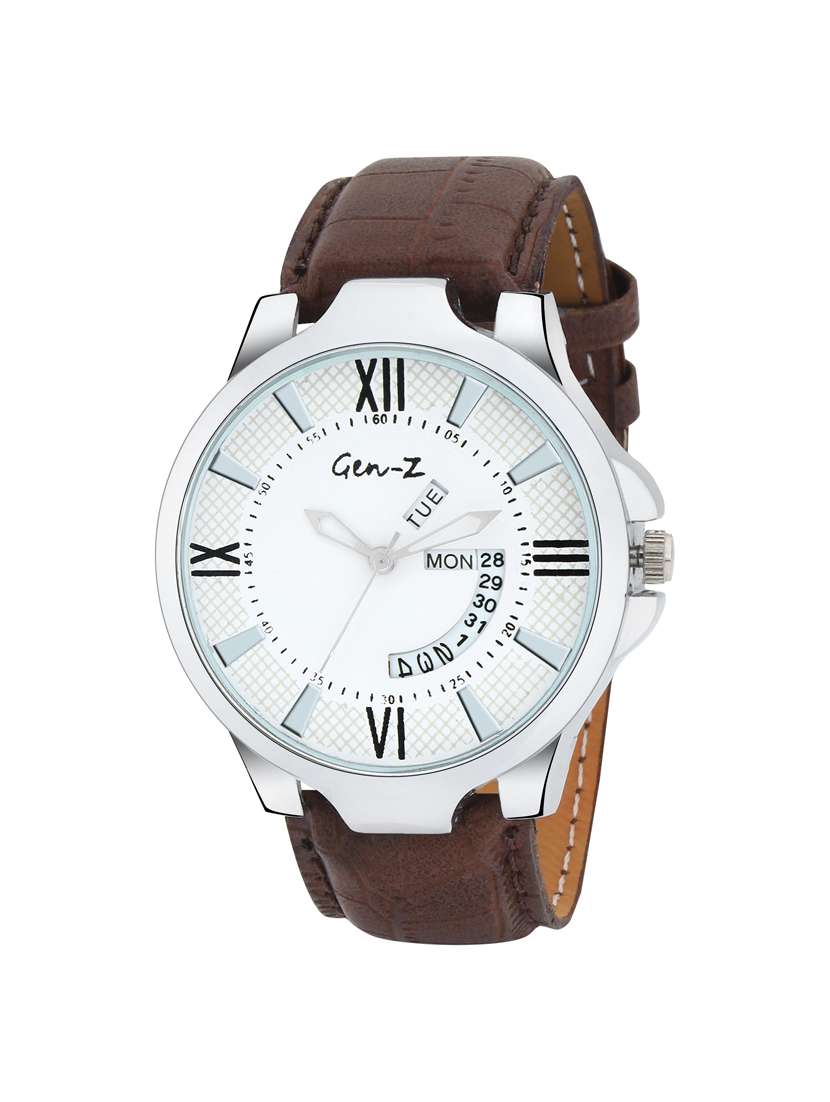 gen z brown day and date watch genz-sn-dd-0006