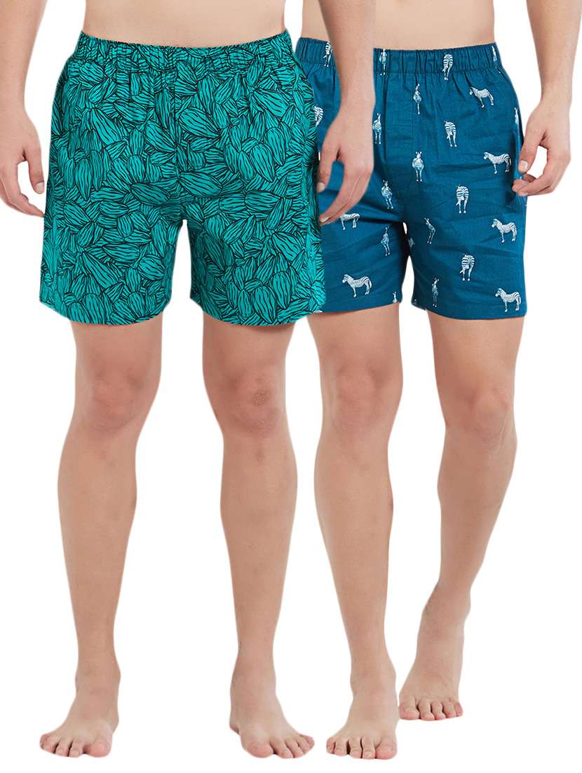 multi colored cotton boxers (set of 2)