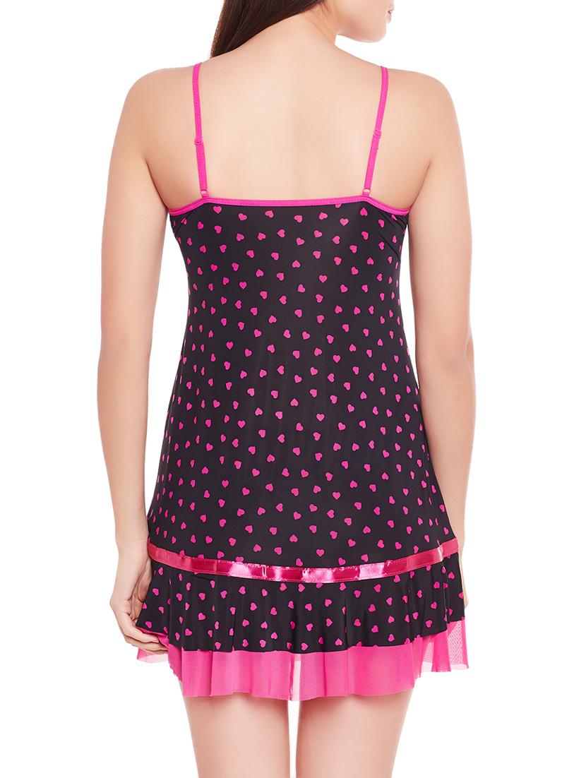 black printed nighty - 14948420 - Standard Image - 2