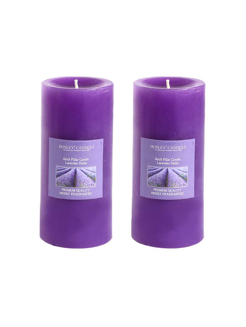 set of 2 lavender fields 6 inch pillar candles