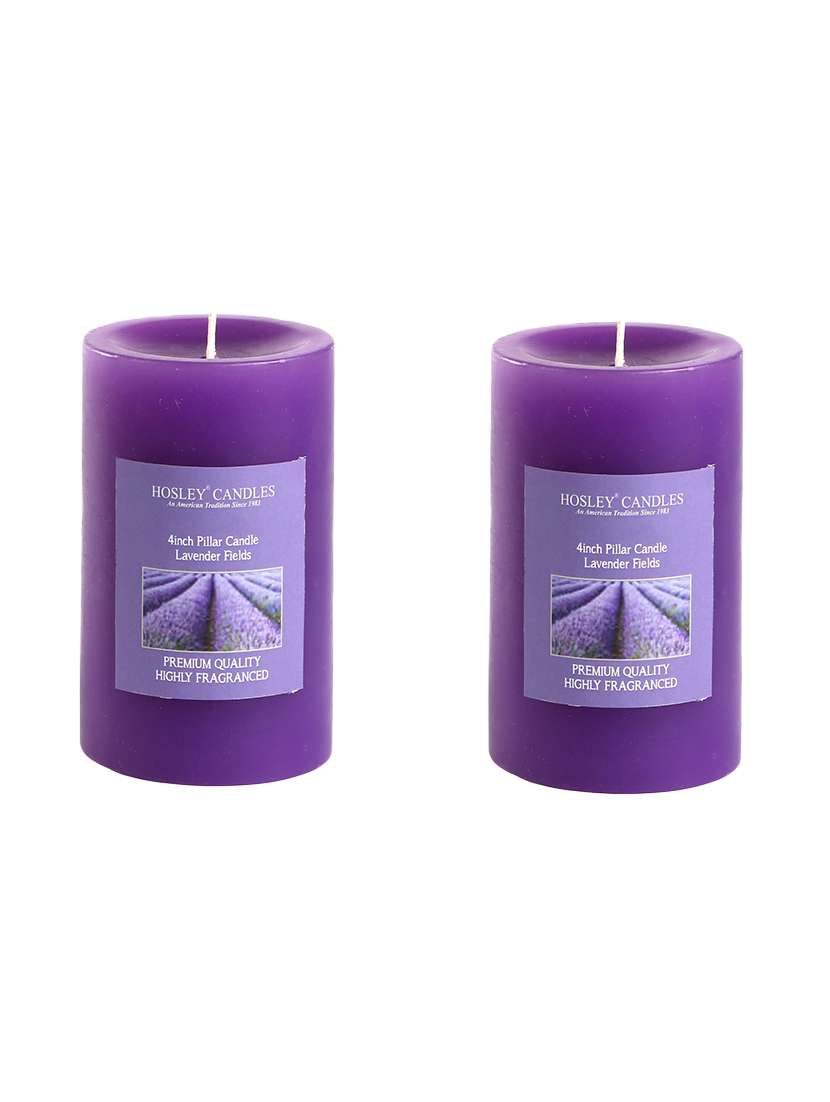 set of 2 lavender fields 4 inch pillar candles