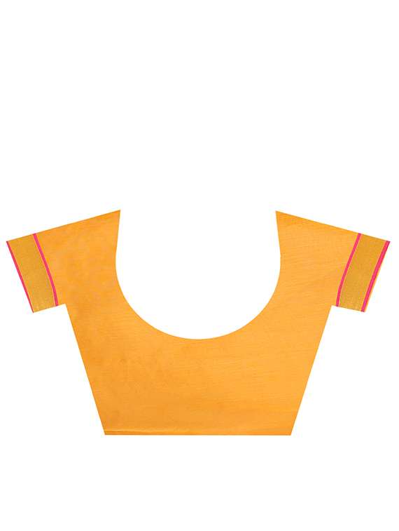 yellow cotton silk chanderi saree with blouse - 14949996 -  Standard Image - 2