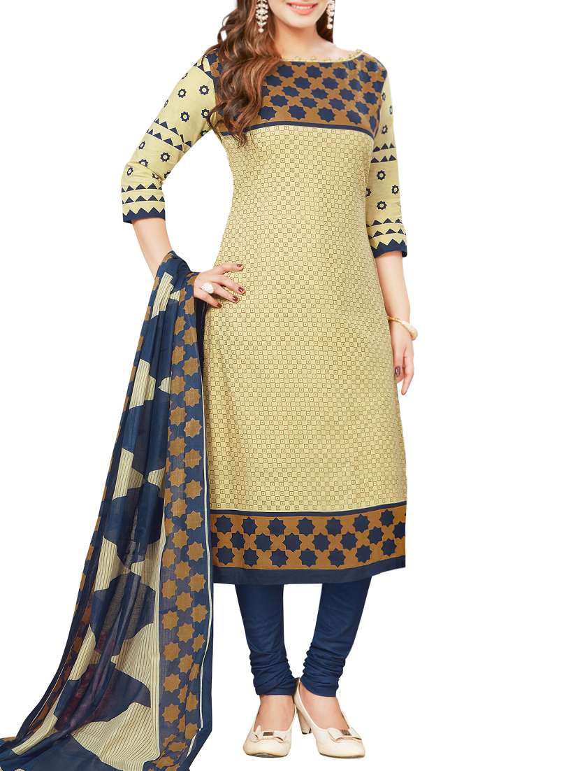beige churidaar suit unstitched