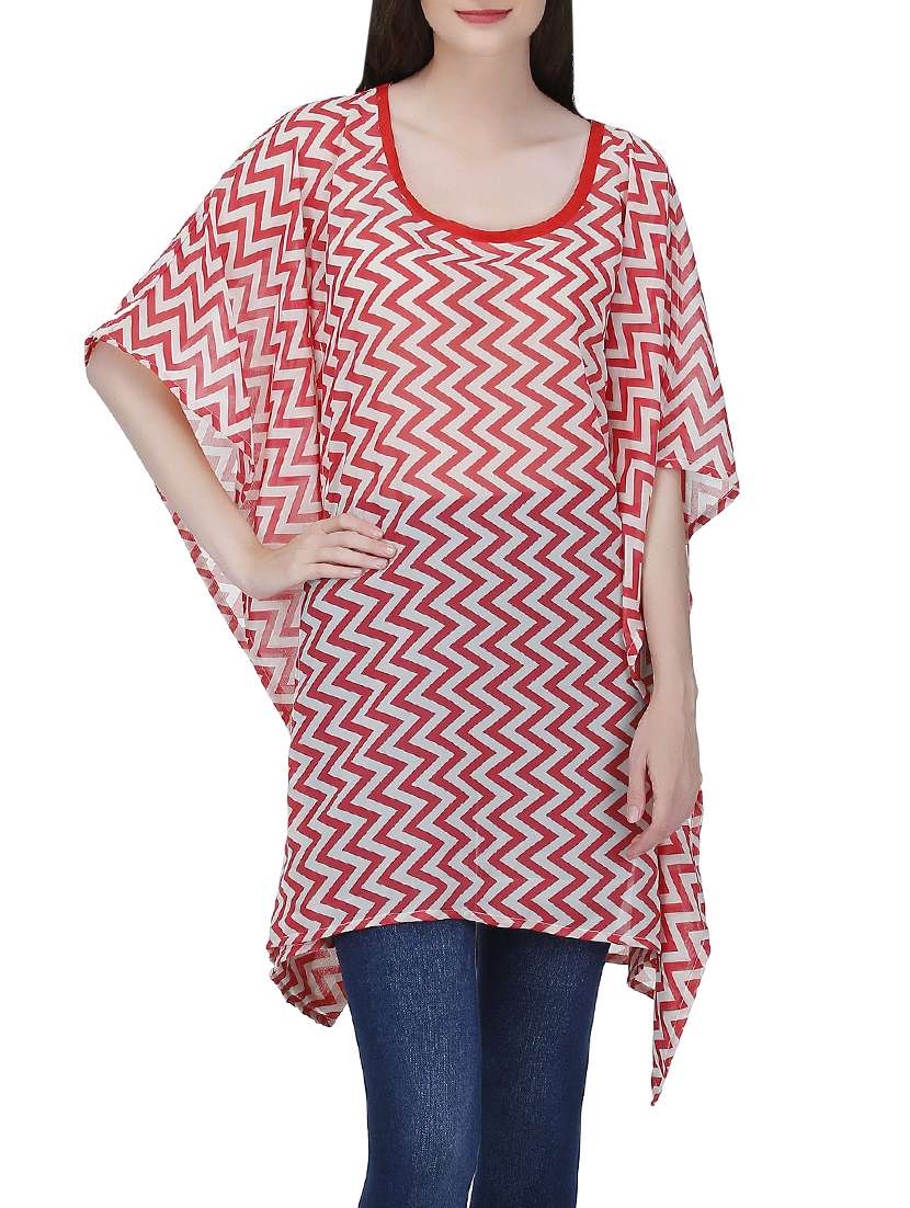 red georgette kaftan