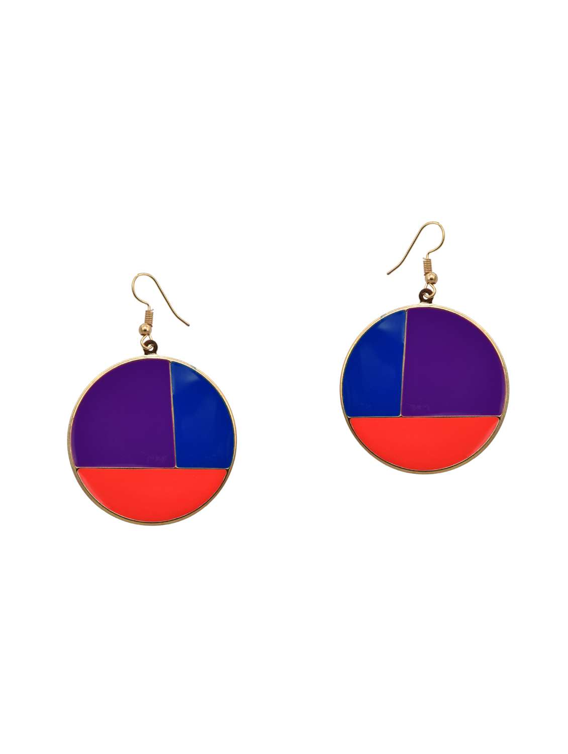 purple metal drop earrings