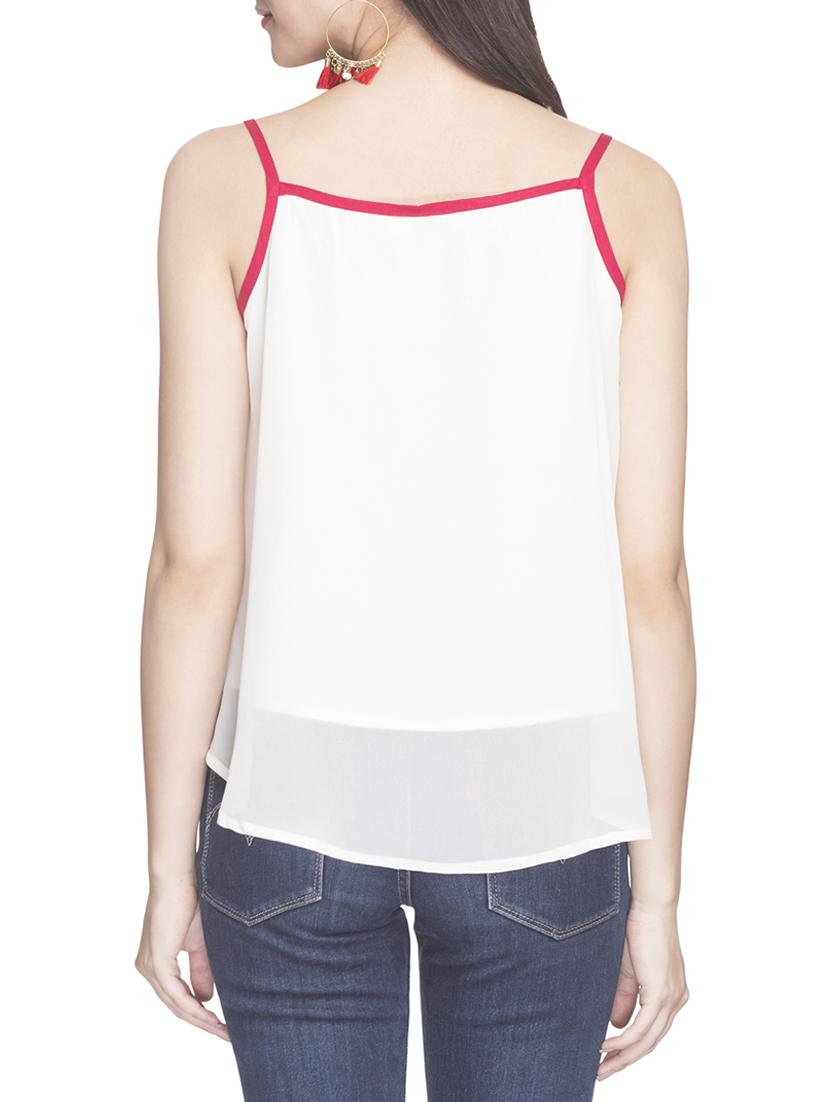 solid white viscose top - 14956355 - Standard Image - 2