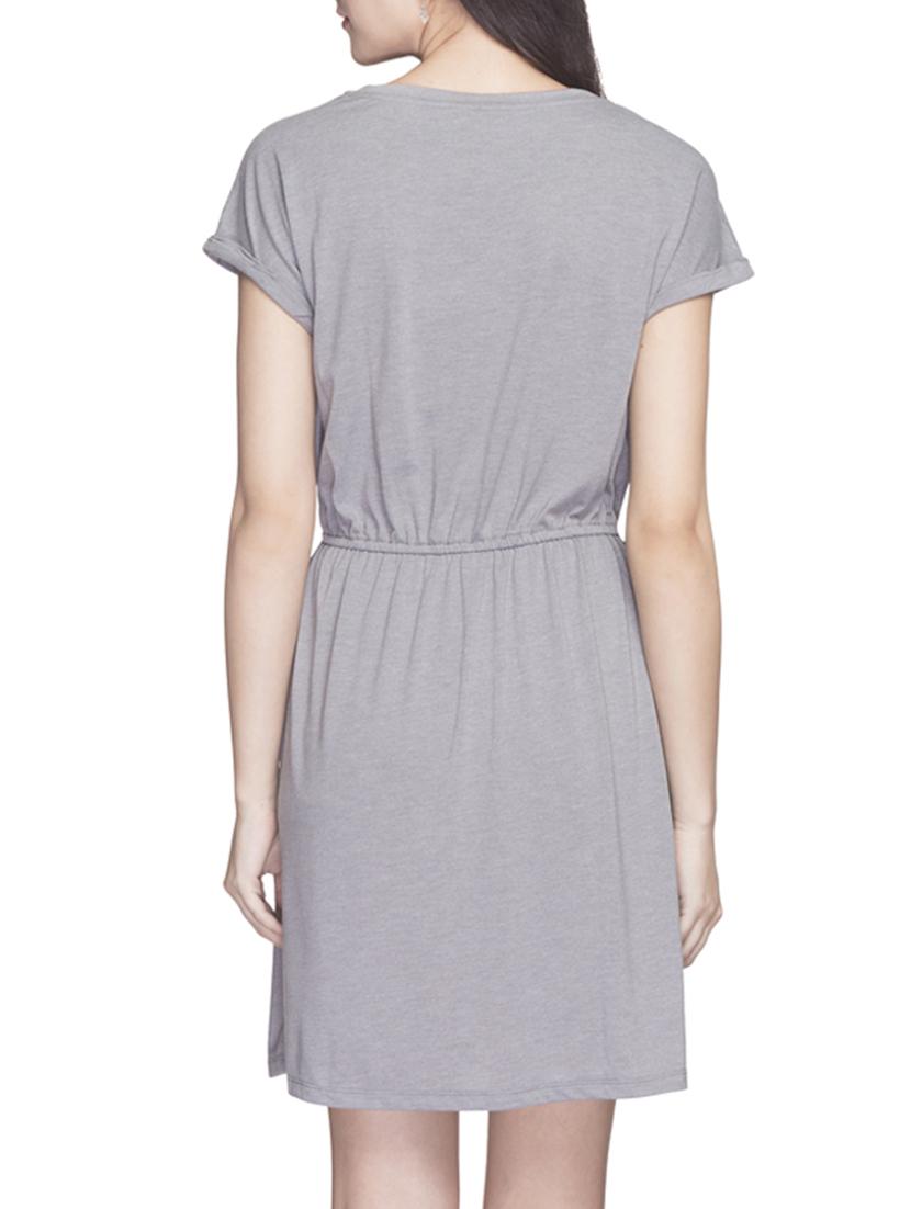 solid grey blouson dress - 14956360 - Standard Image - 2