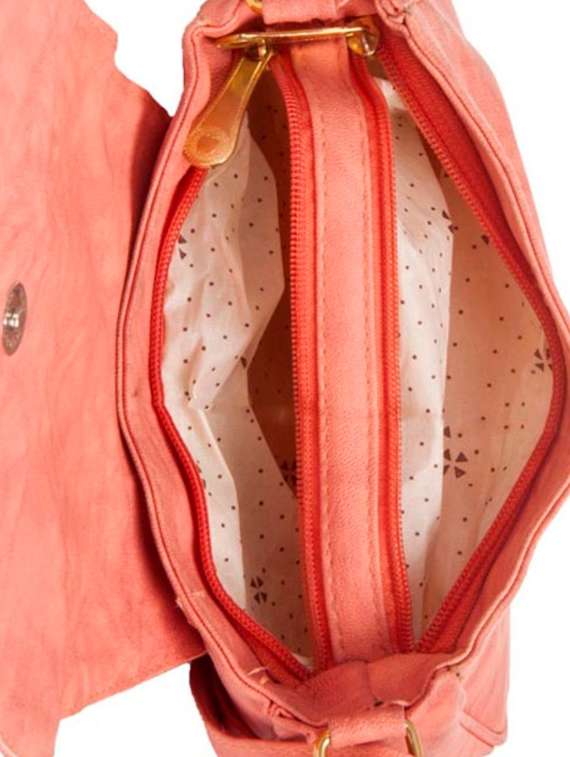 pink leatherette(pu)regular sling bag - 14956636 - Standard Image - 2