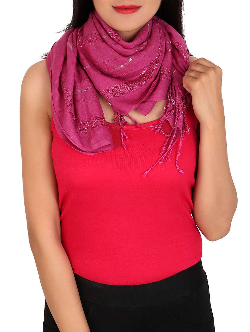 pink embellished stole