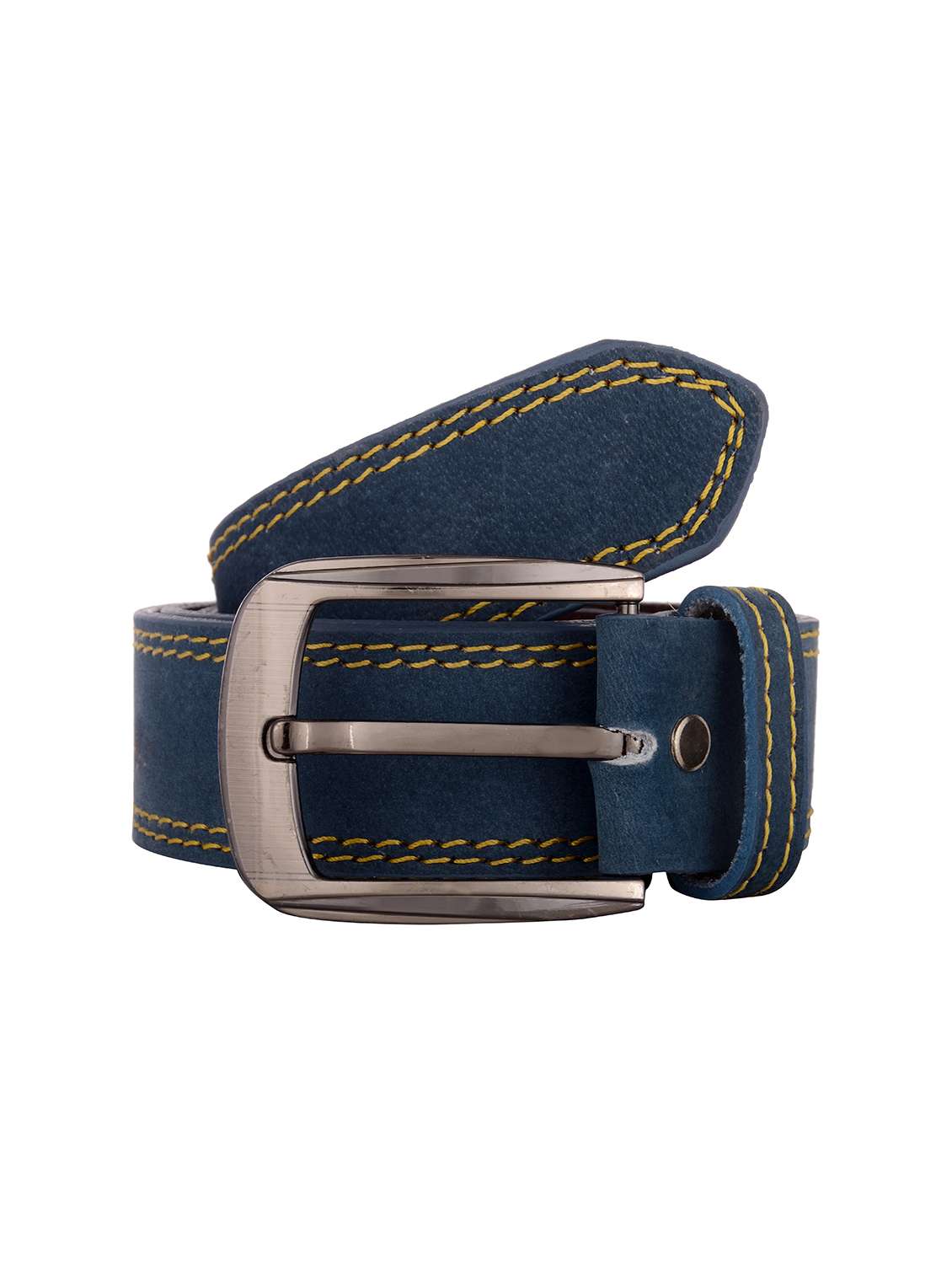 blue leather belt