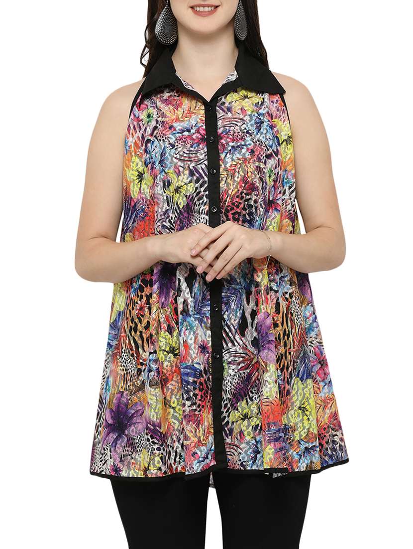 elegore multi colored polyester kaftan