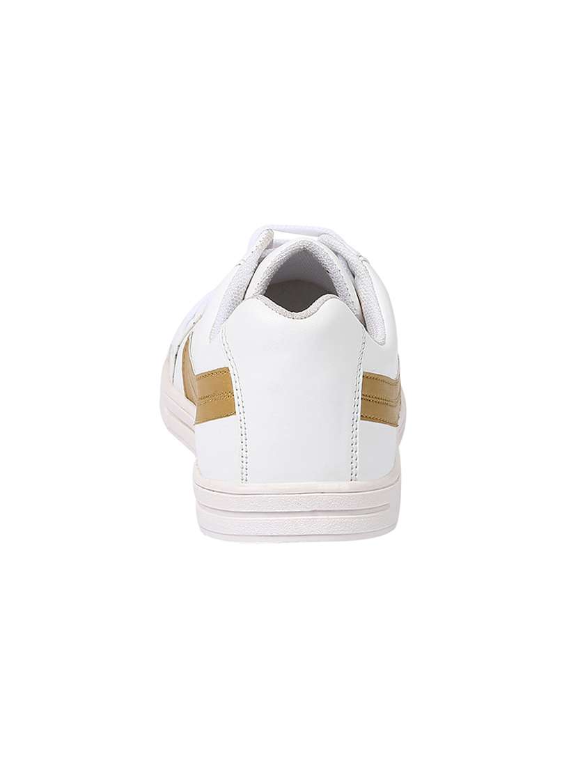 white leatherette lace up sneaker - 14960027 -  Standard Image - 2