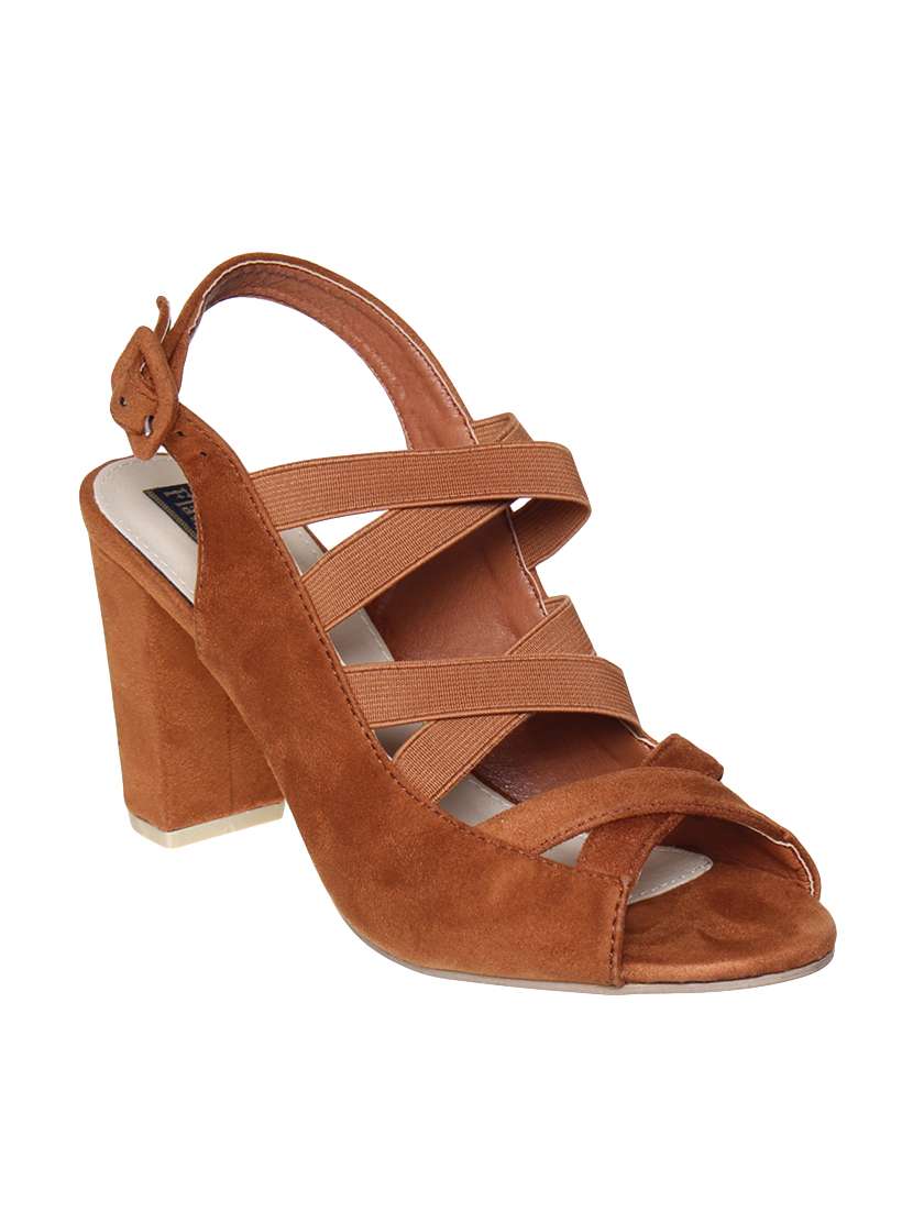 tan suede back strap sandals