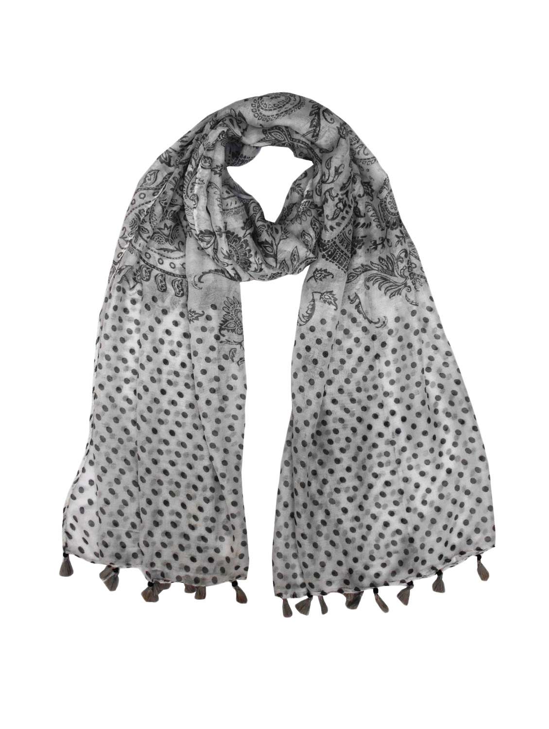 grey polyester scarf