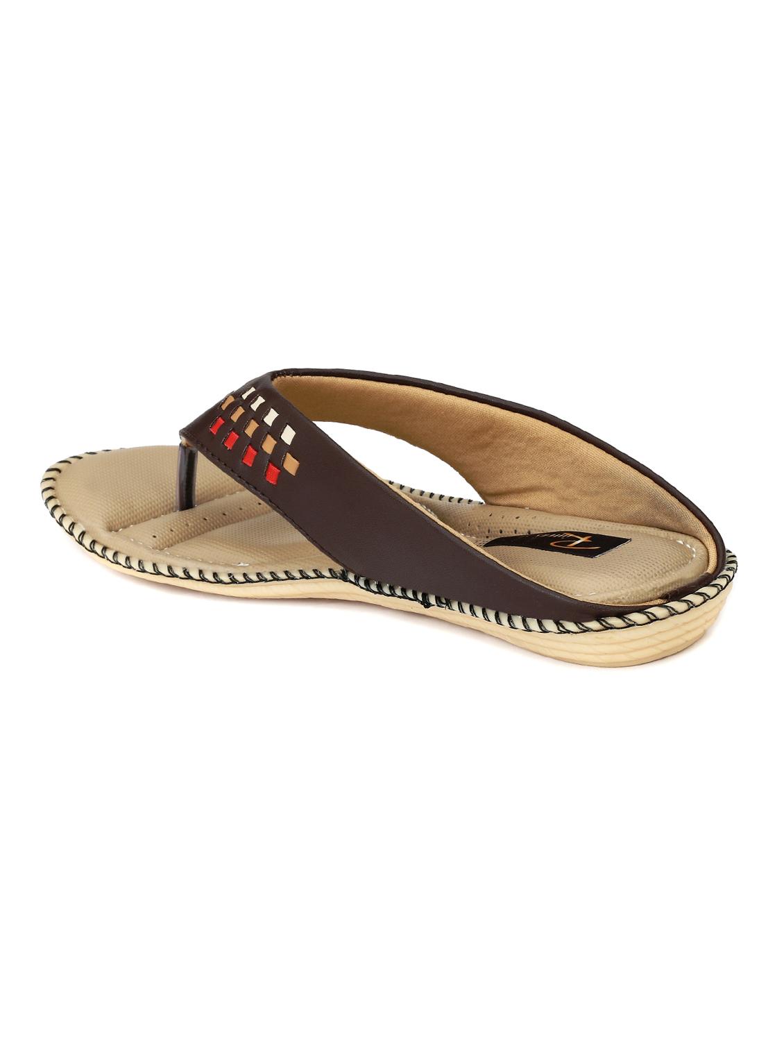 brown leatherette slippers - 14963438 - Standard Image - 2