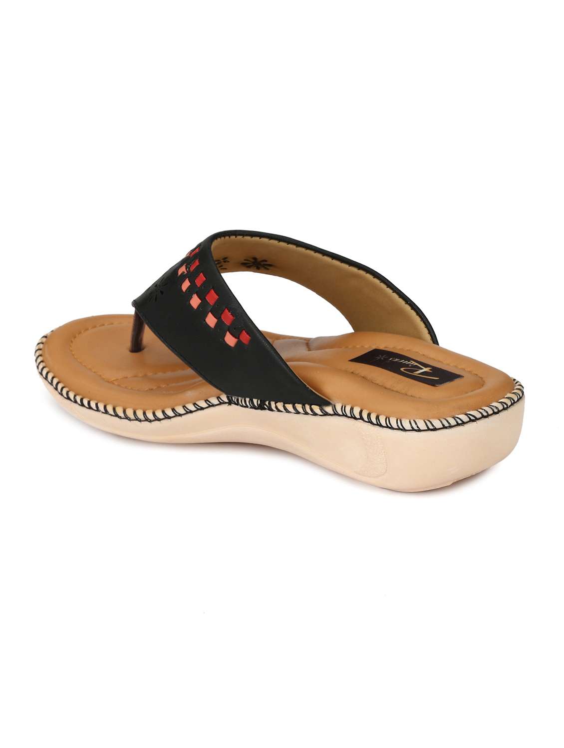 black leatherette slippers - 14963441 -  Standard Image - 2