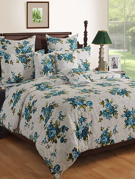 cotton floral single bed sheet with 1 pillow cover