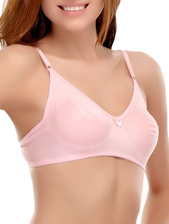 set of 3 pink solid cotton t-shirt bras - 14964808 -  Standard Image - 2