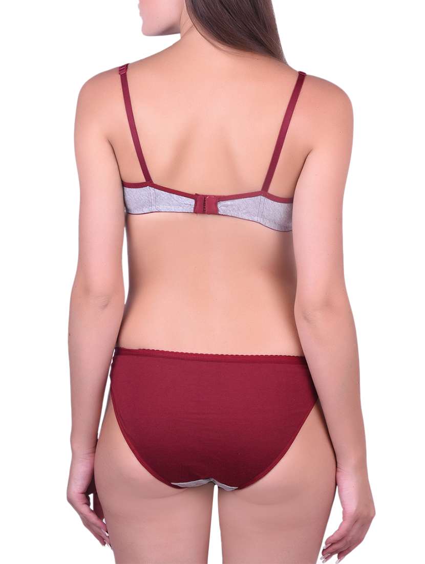 grey cotton bras and panty set - 14965386 -  Standard Image - 2
