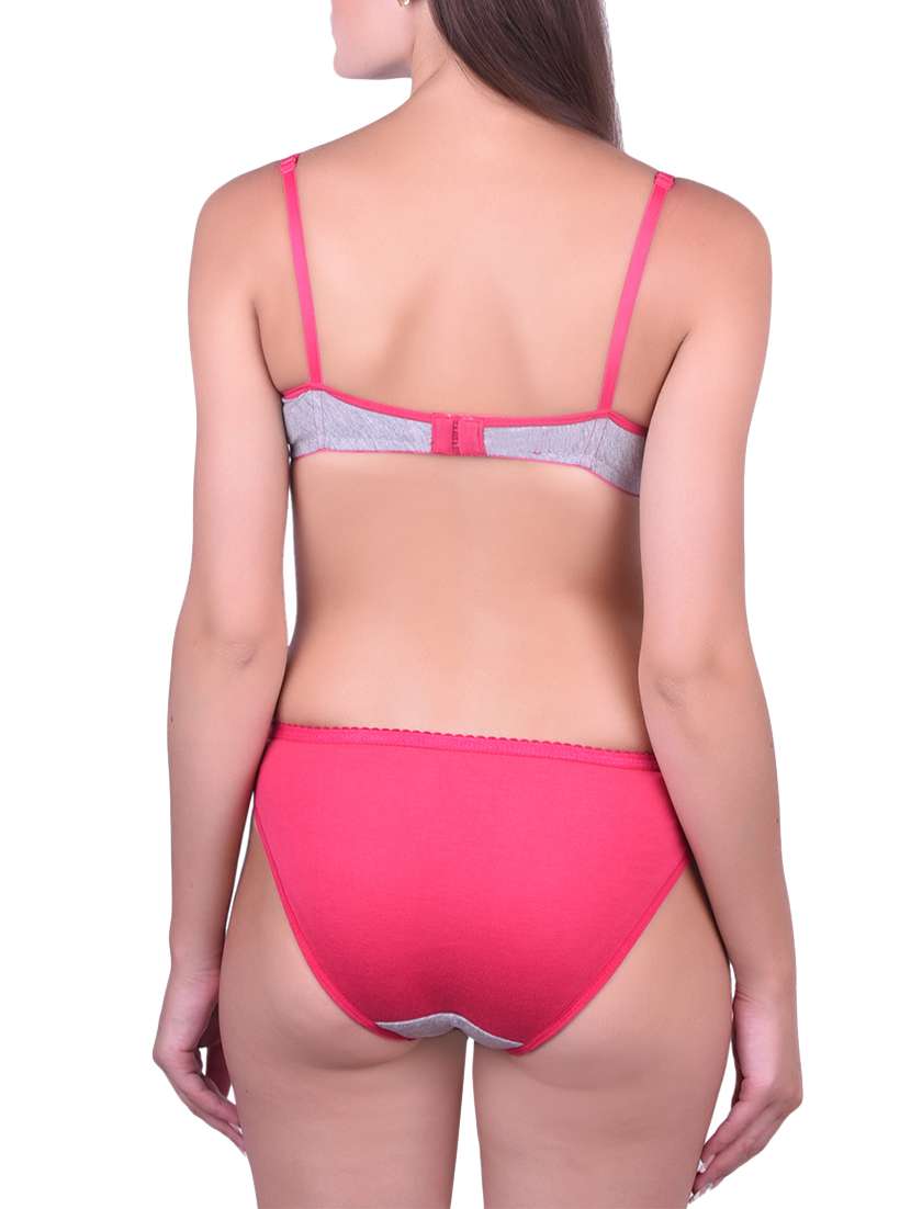 grey cotton bras and panty set - 14965388 - Standard Image - 2