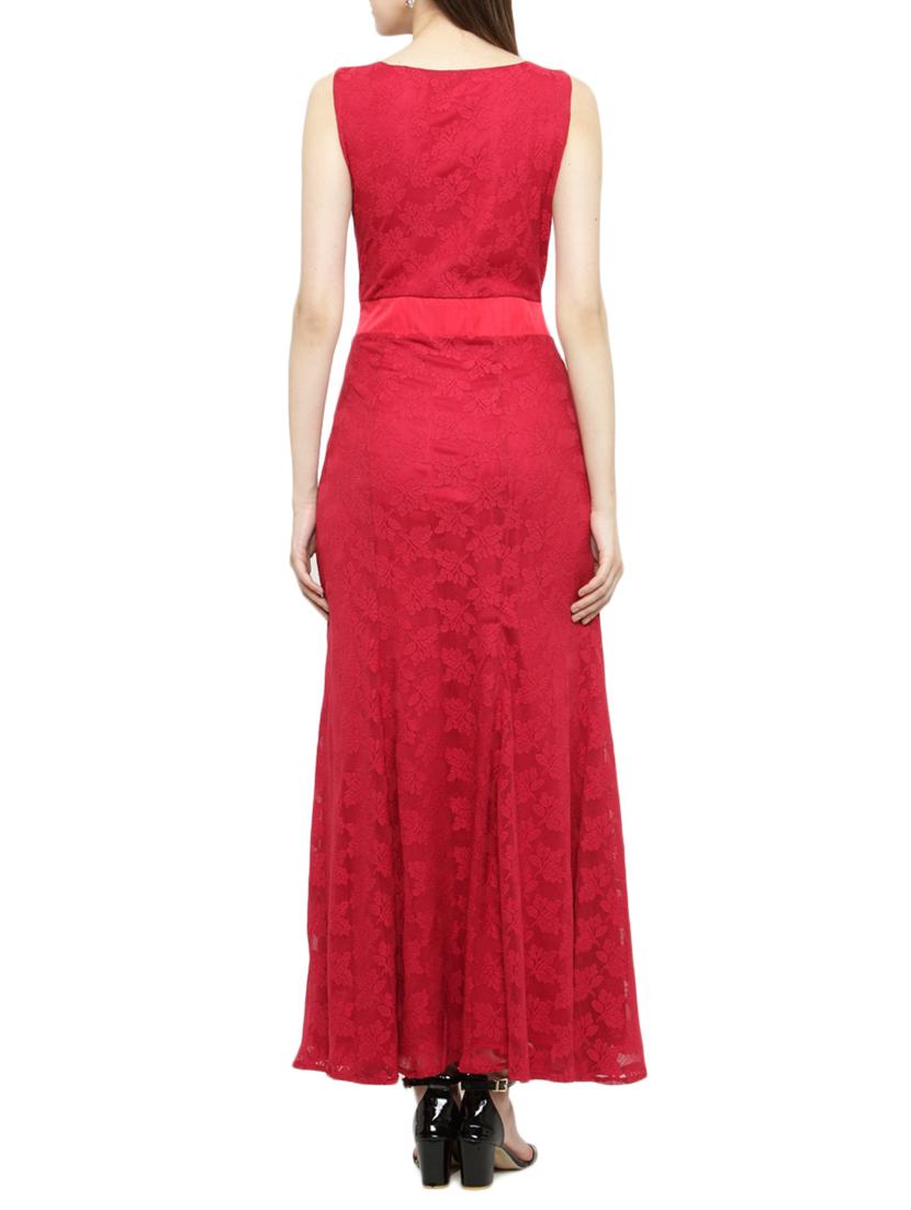 v-neck laced maxi dress - 14966388 - Standard Image - 2