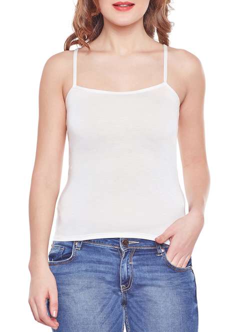 solid white cotton camisole - 14966811 -  Standard Image - 0
