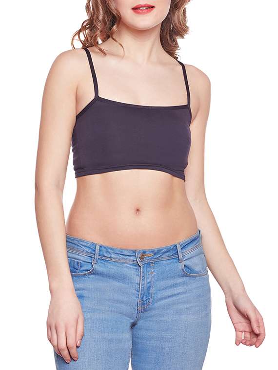 black cotton sports bra