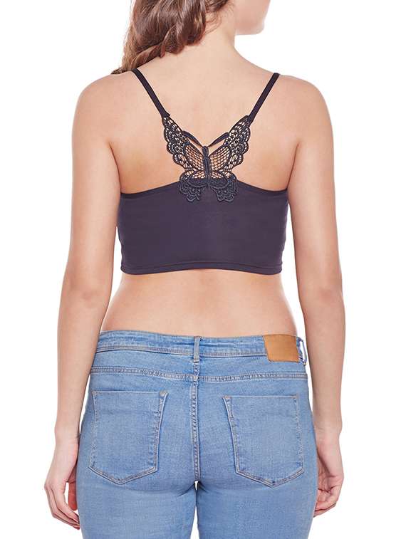 black cotton sports bra - 14966818 -  Standard Image - 2