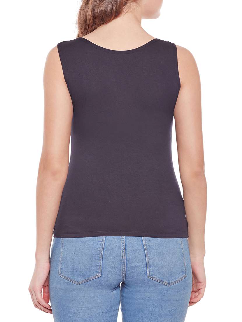 solid black cotton camisole - 14966831 -  Standard Image - 2
