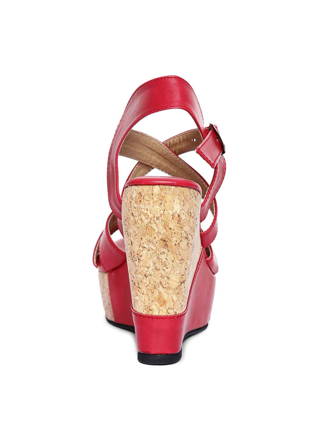 maroon  ankle strap  wedge - 14966883 -  Standard Image - 2