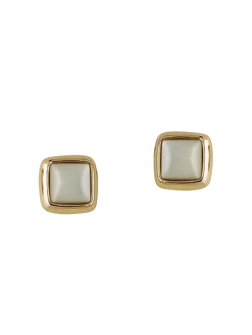 gold metal studs earrings - 14968423 -  Zoom Image - 0