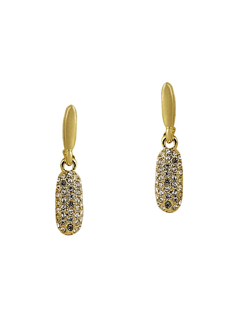 gold metal drop earrings - 14968431 -  Zoom Image - 0