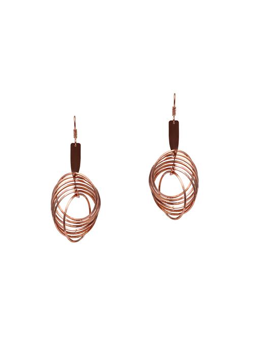 gold metal drop earrings - 14968437 - Standard Image - 0
