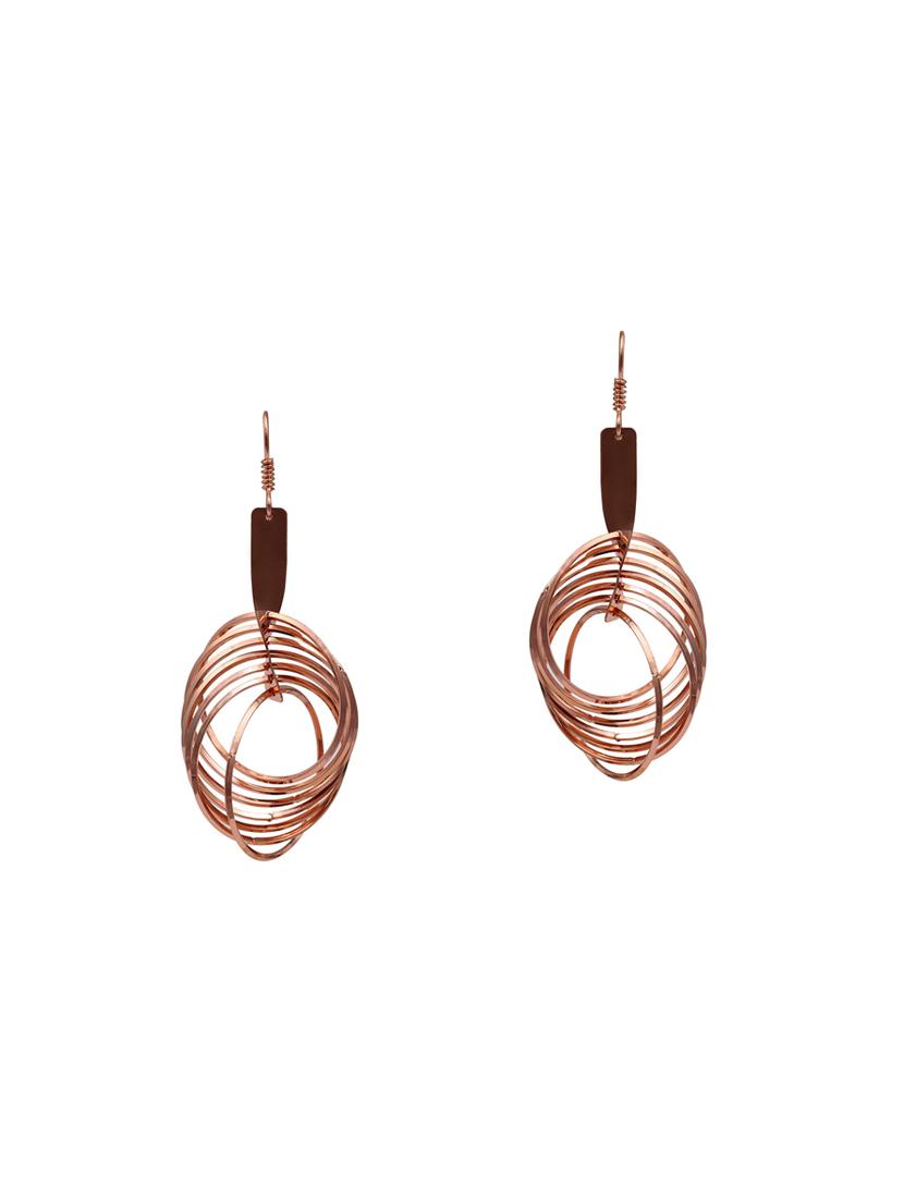 gold metal drop earrings - 14968437 - Zoom Image - 0