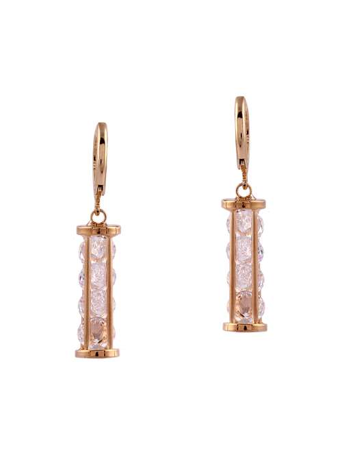 gold metal drop earrings - 14968446 - Standard Image - 0