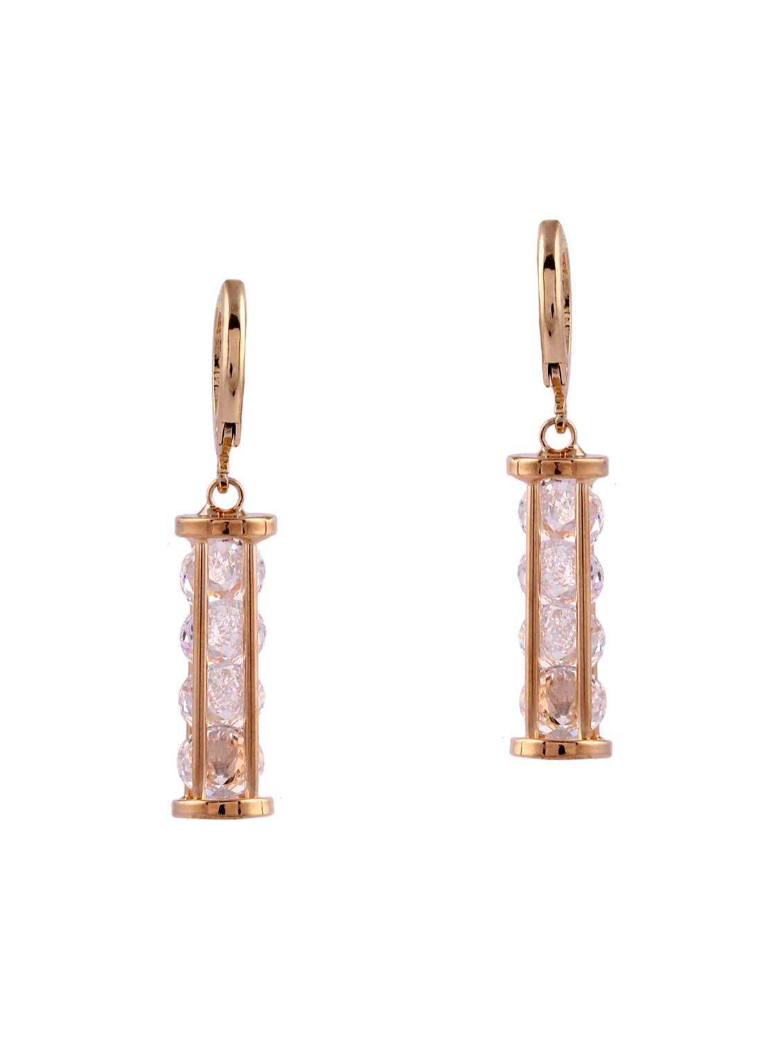 gold metal drop earrings - 14968446 - Zoom Image - 0