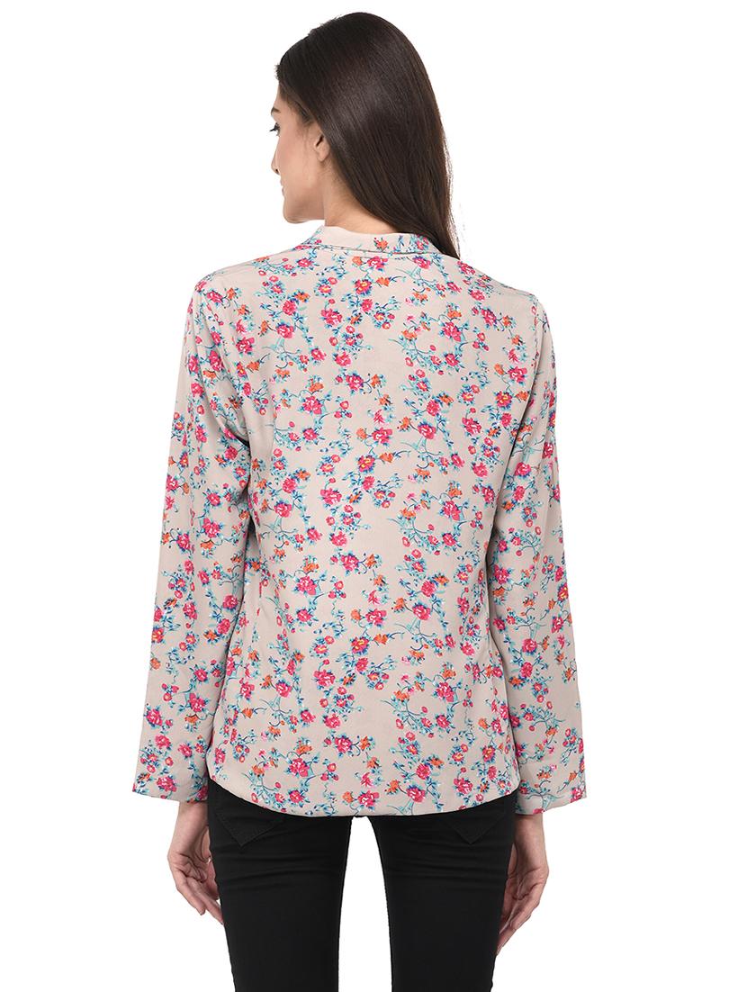 grey floral crepe shrug - 14969597 - Standard Image - 2