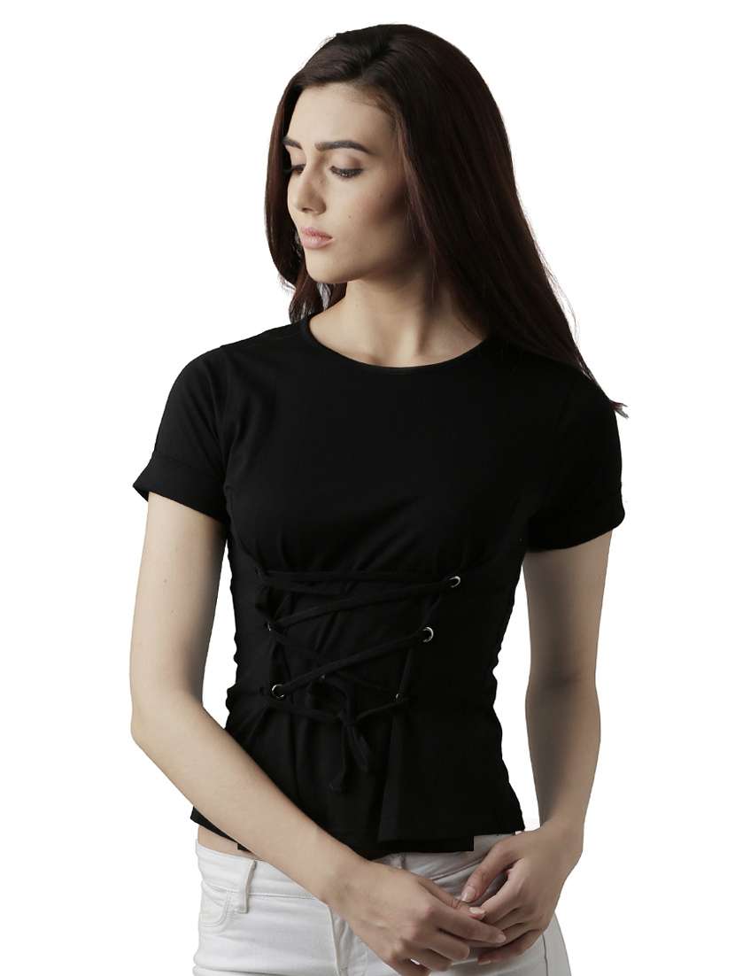 eyelet lace-up corset top