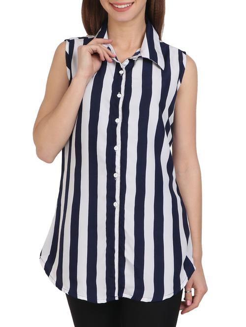 curved hem striped shirt  - 14973500 -  Standard Image - 0