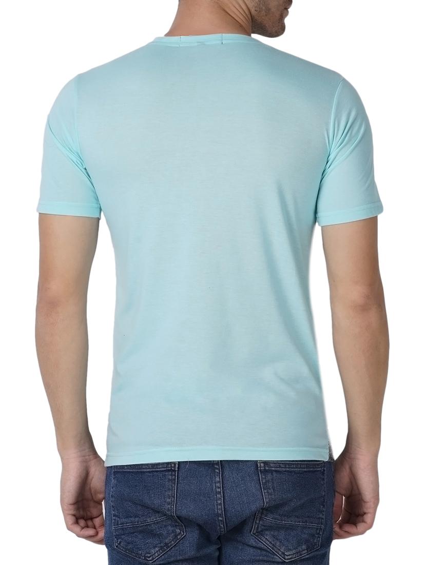 light blue cotton front print tshirt - 14974197 - Standard Image - 2