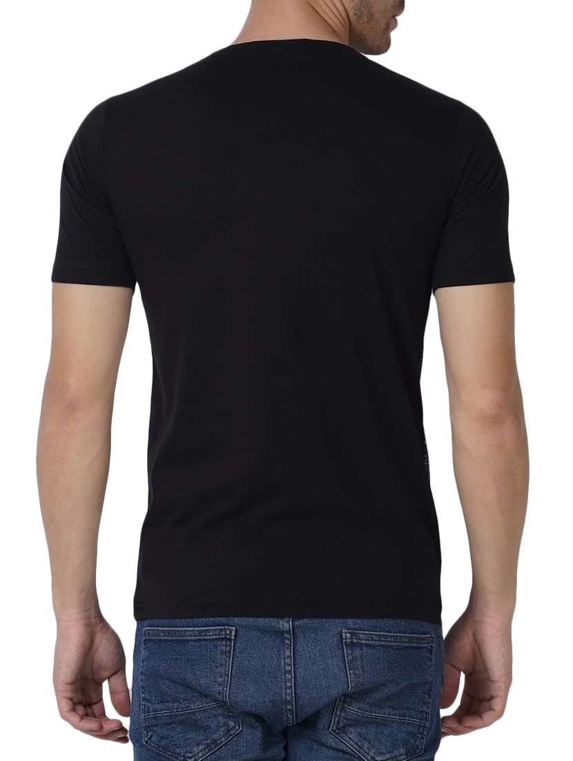 black cotton front print tshirt - 14974199 - Standard Image - 2