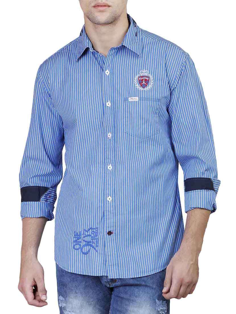 blue cotton casual shirt