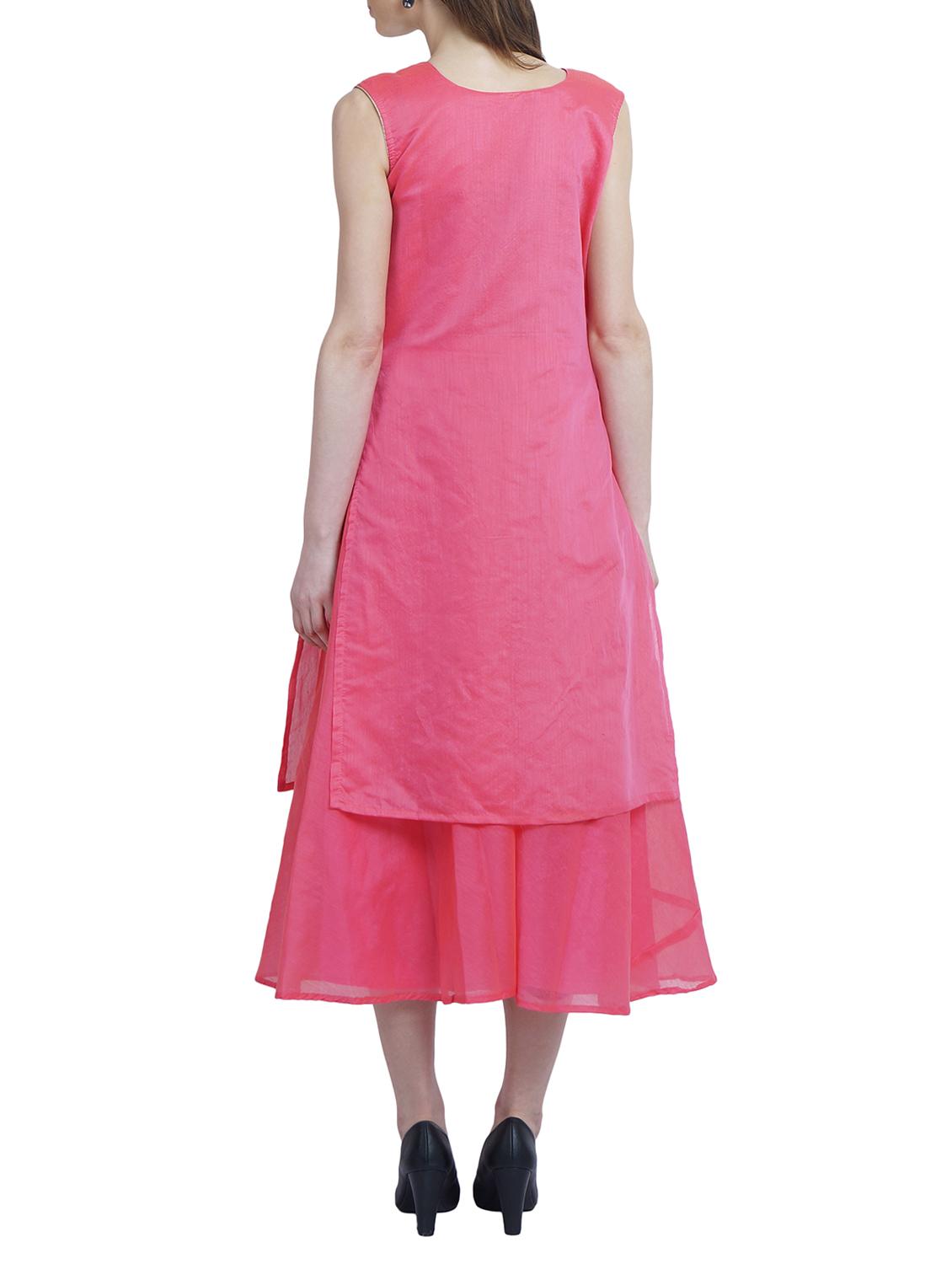 pink rayon layered kurta - 14987889 - Standard Image - 2