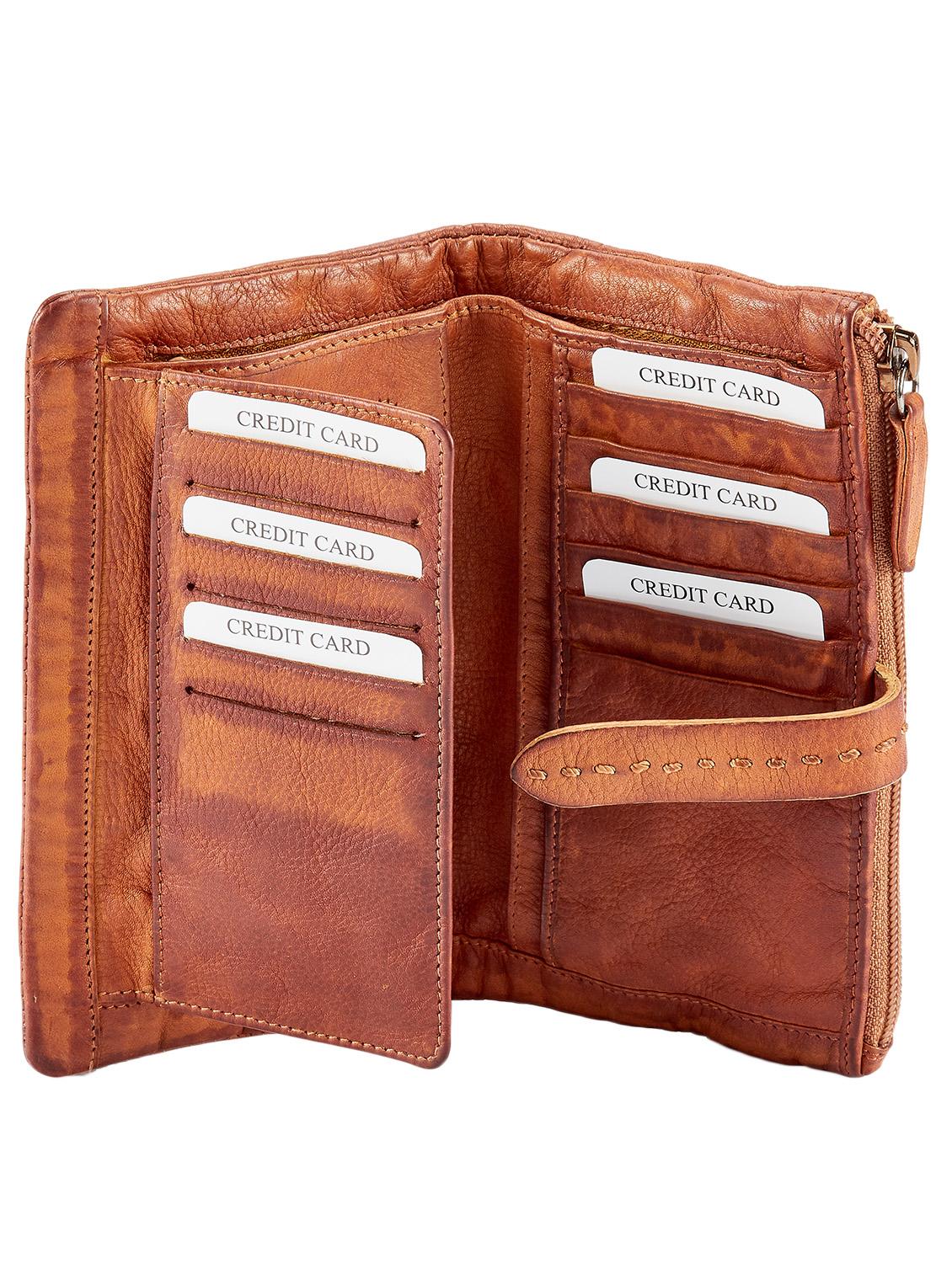 brown leather regular clutch - 14988050 - Standard Image - 2