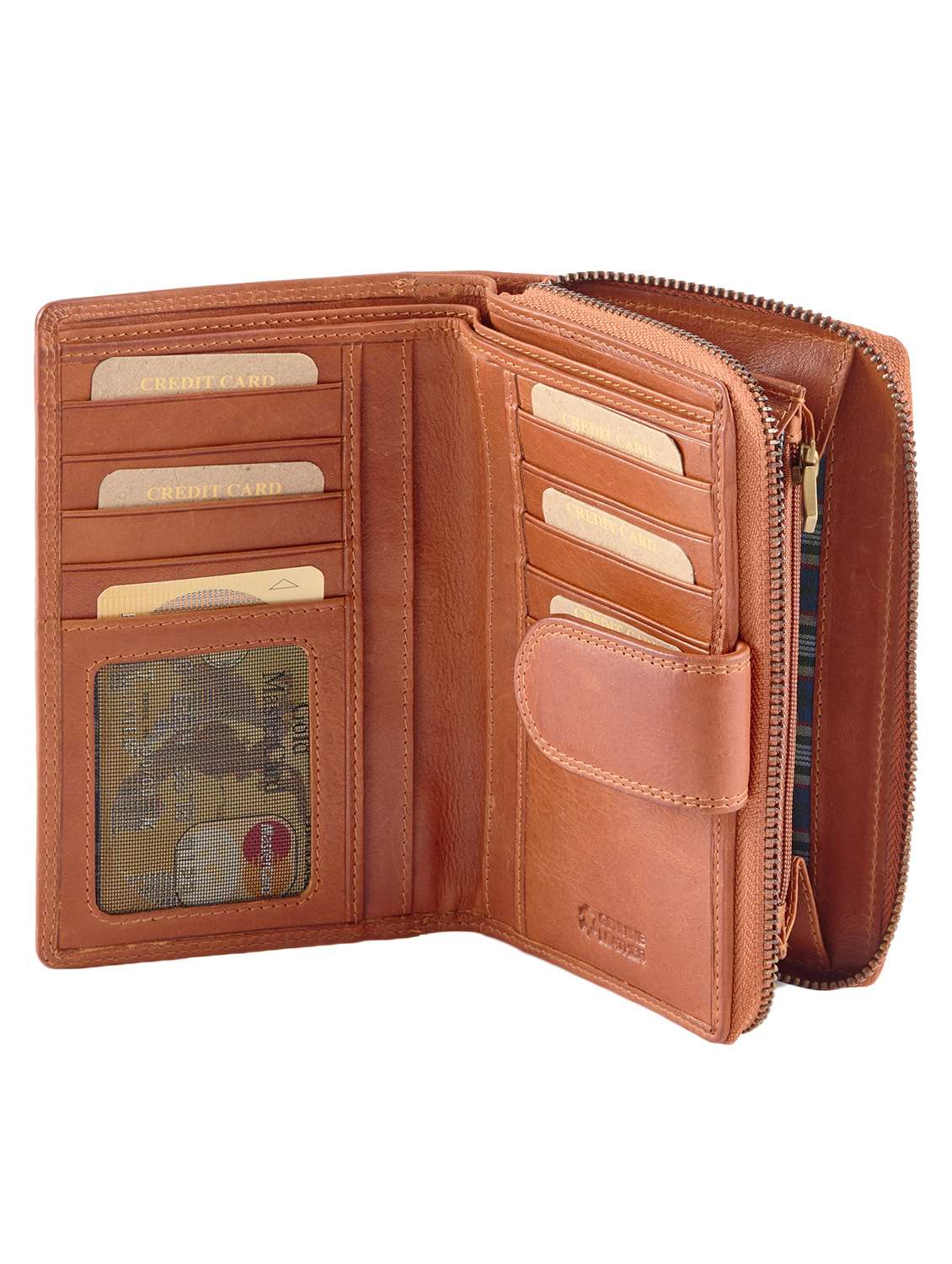brown leather regular clutch - 14988053 - Standard Image - 2