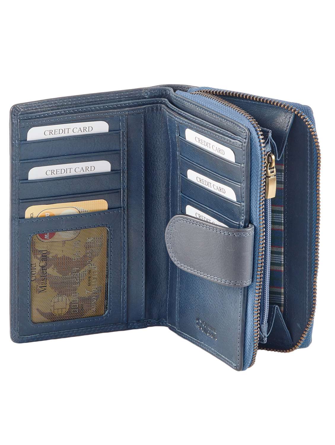 blue leather regular clutch - 14988054 - Standard Image - 2