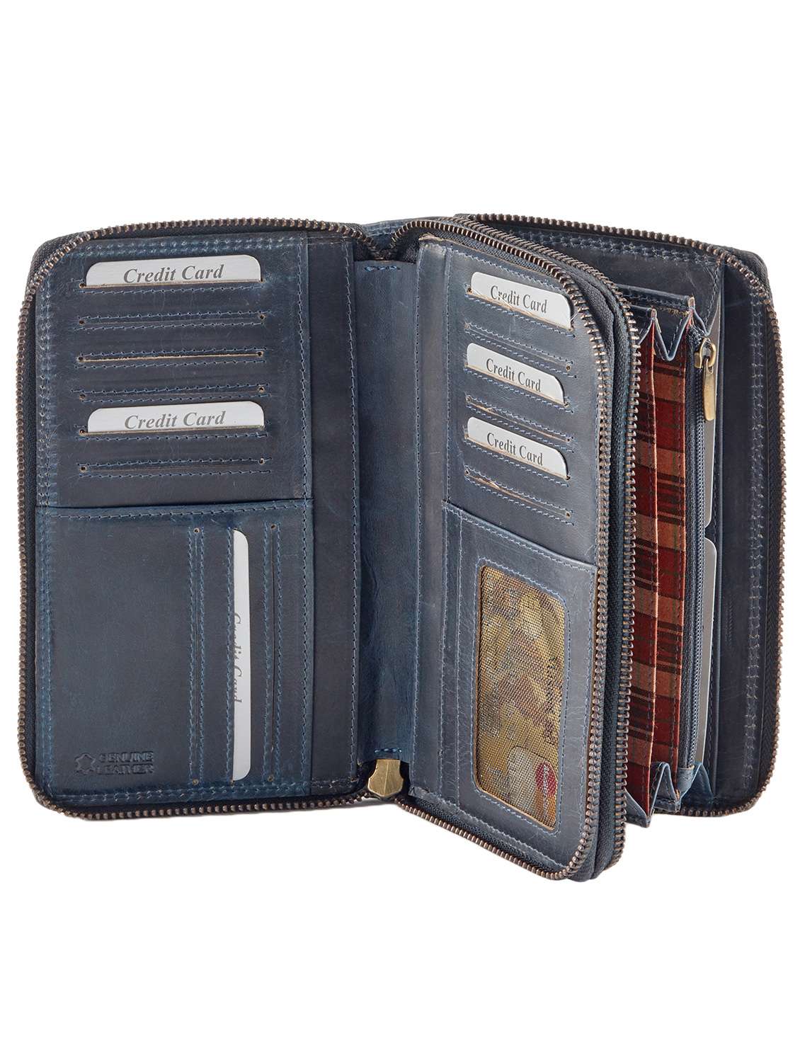 blue leather regular clutch - 14988063 -  Standard Image - 2