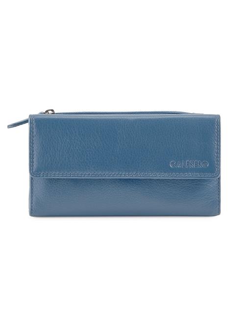 blue leather regular clutch - 14988067 - Standard Image - 0
