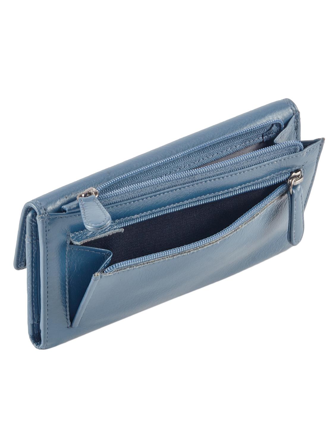 blue leather regular clutch - 14988067 - Standard Image - 2